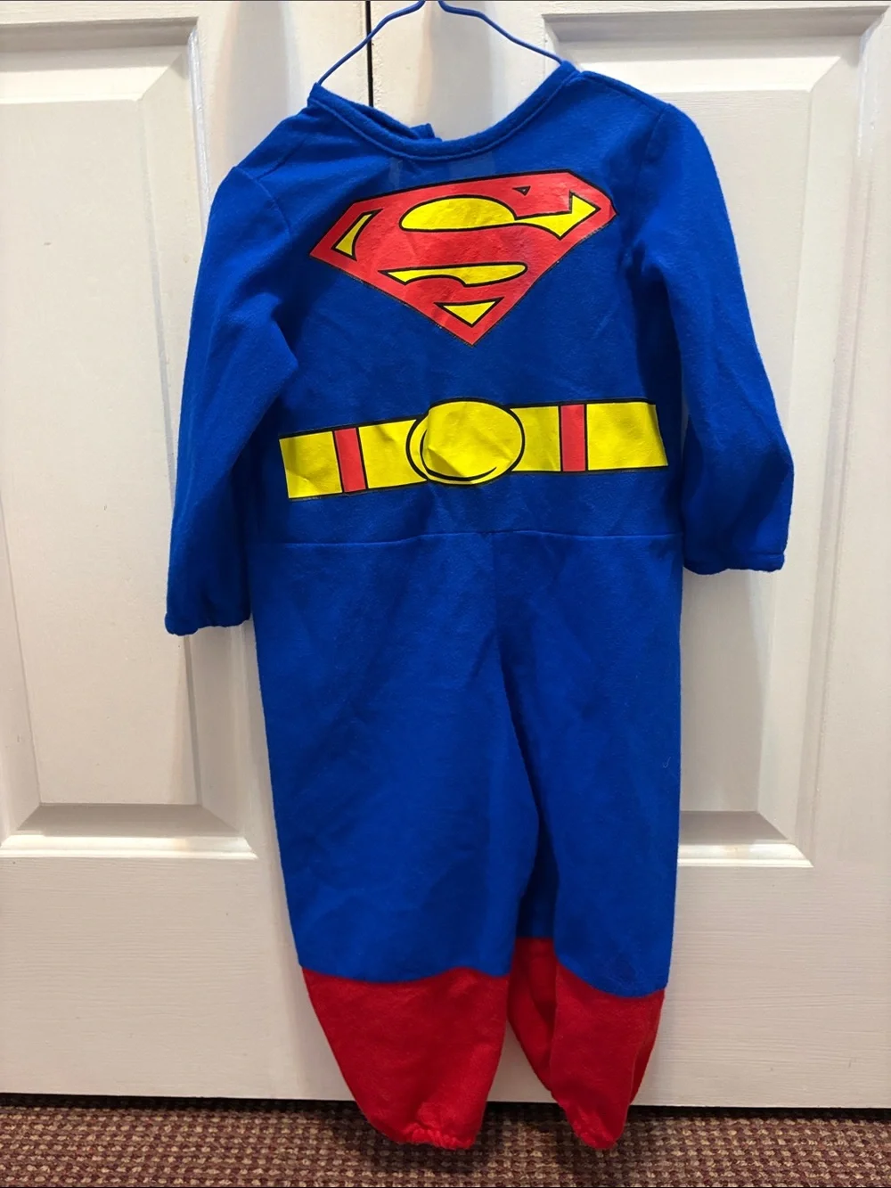 Kids Superman-Inspired Costume Romper with Red & Yellow Accents